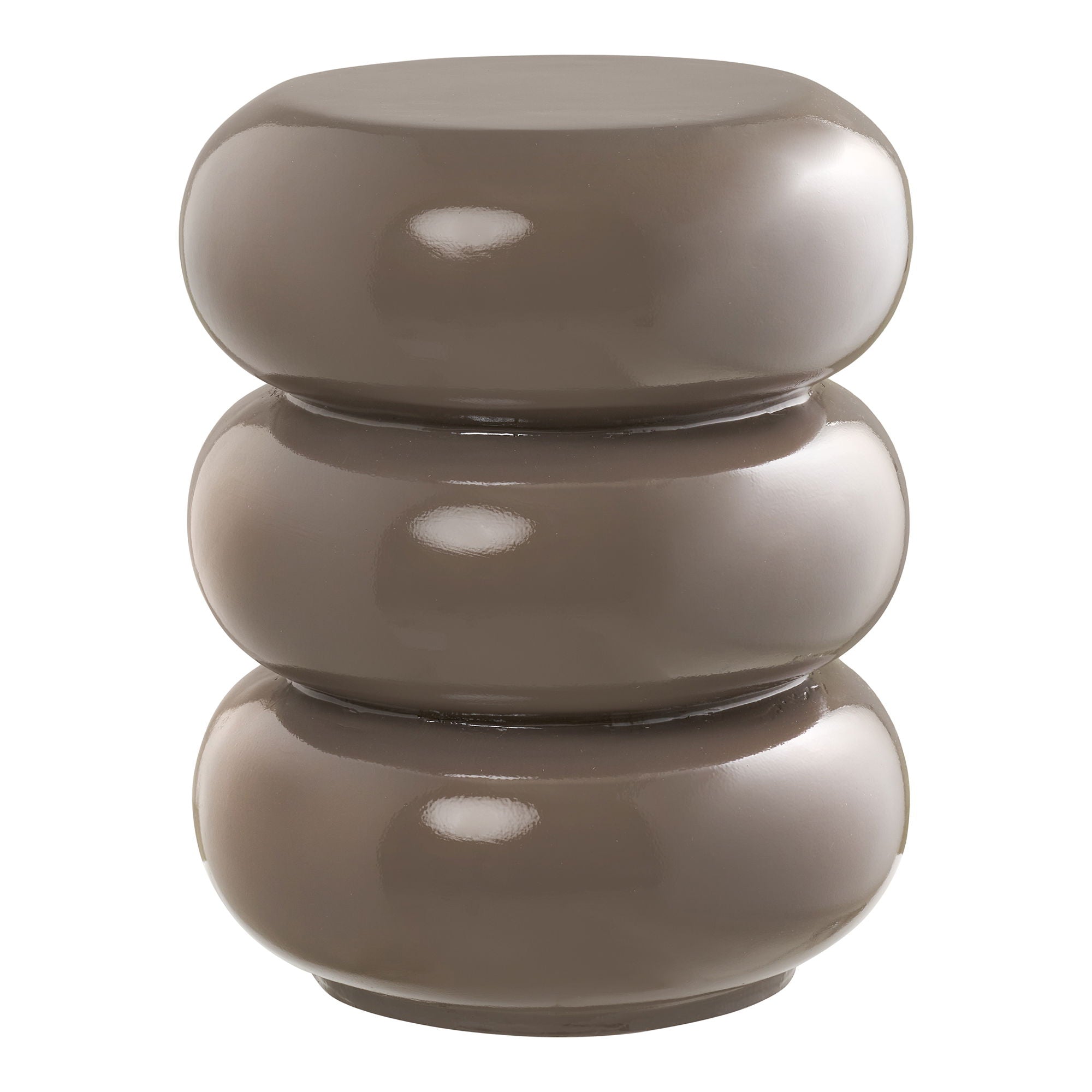 House Nordic Rosolina bijzettafel van bruin glasvezel, rond Ø35,5 cm met matte glans, ideaal als koffie- en plantenpodium